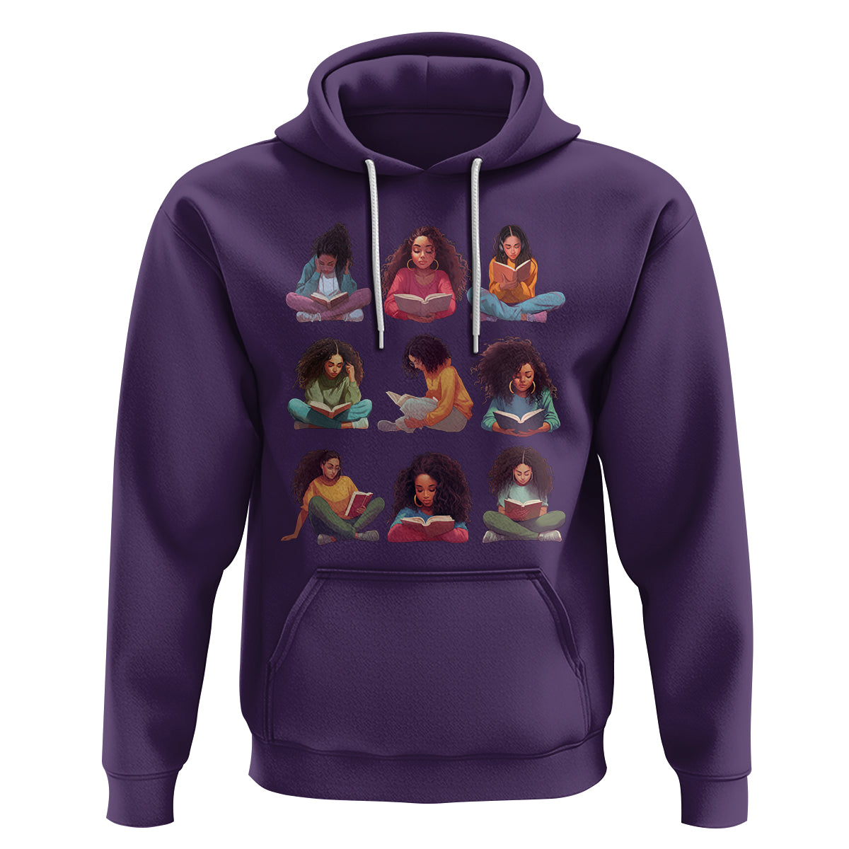 Black History Month Hoodie Reading Book African Melanin Women Girls - Wonder Print Shop