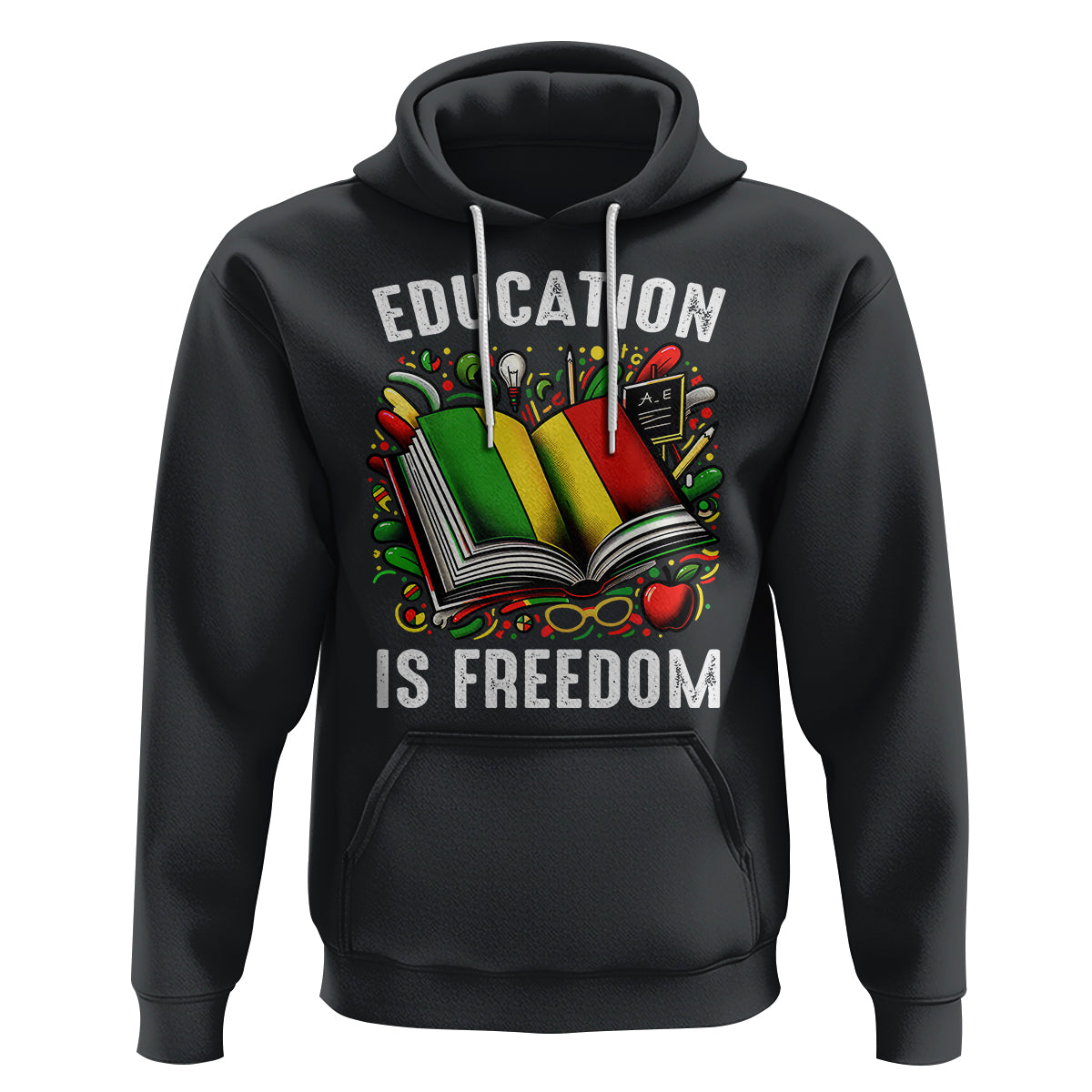 Black History Month Hoodie Education Is Freedom Reading Books Teacher - Wonder Print Shop