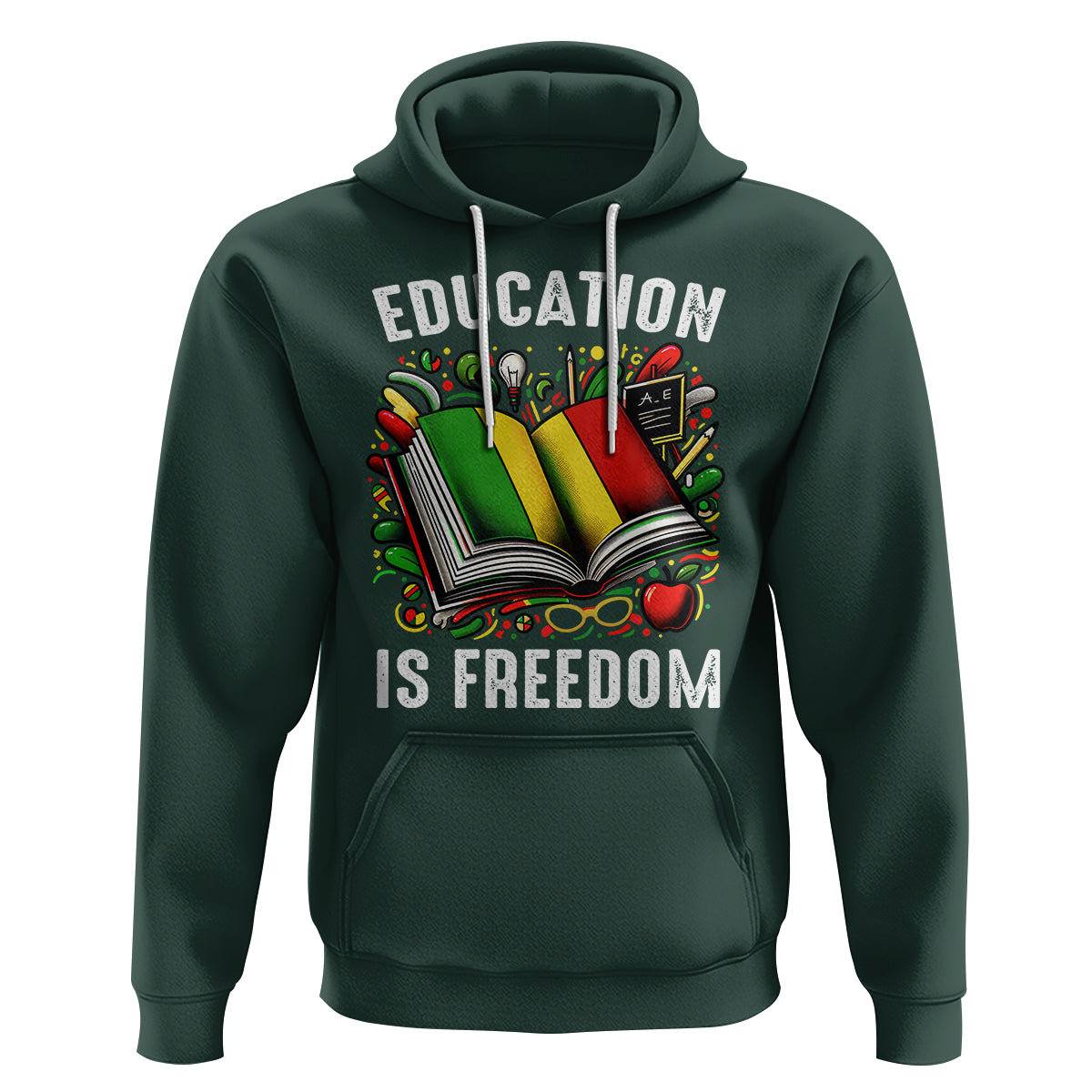 Black History Month Hoodie Education Is Freedom Reading Books Teacher - Wonder Print Shop