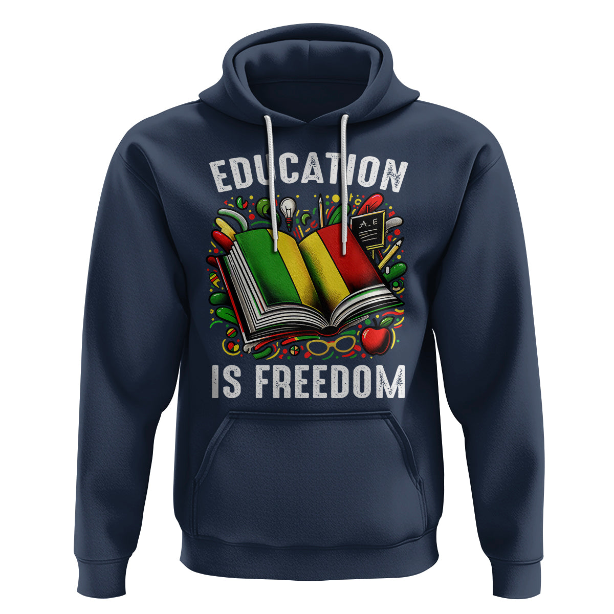 Black History Month Hoodie Education Is Freedom Reading Books Teacher - Wonder Print Shop