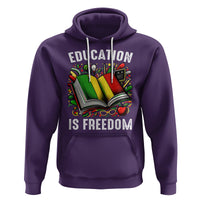Black History Month Hoodie Education Is Freedom Reading Books Teacher - Wonder Print Shop