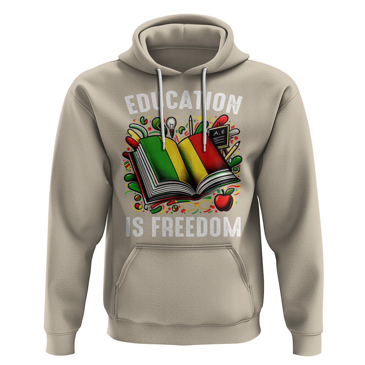 Black History Month Hoodie Education Is Freedom Reading Books Teacher - Wonder Print Shop