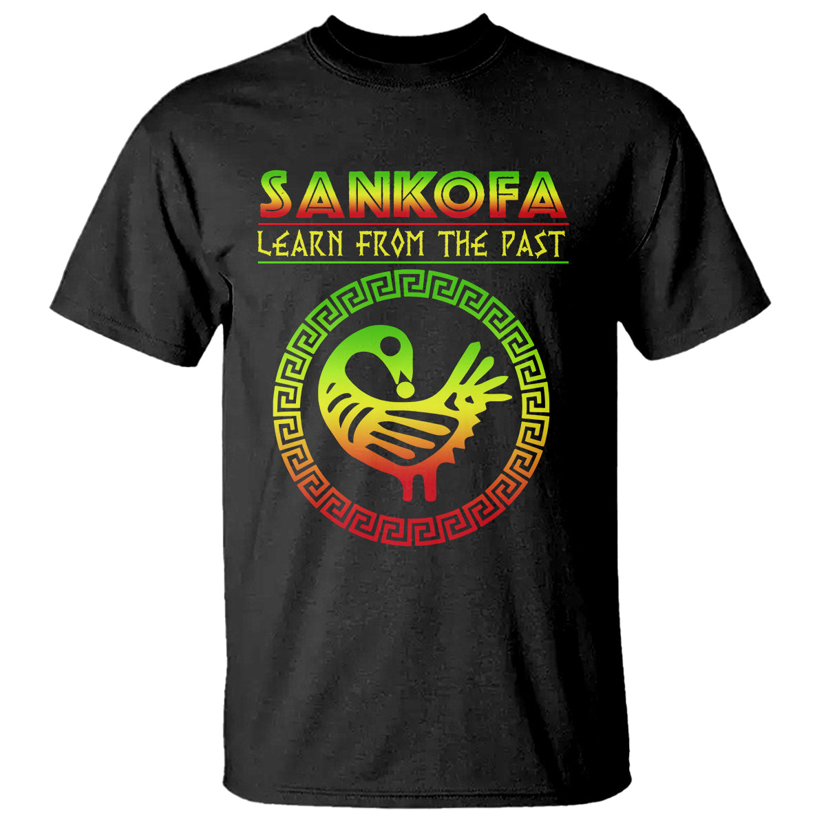 Black History Month T Shirt Sankofa Learn From The Past African Bird - Wonder Print Shop