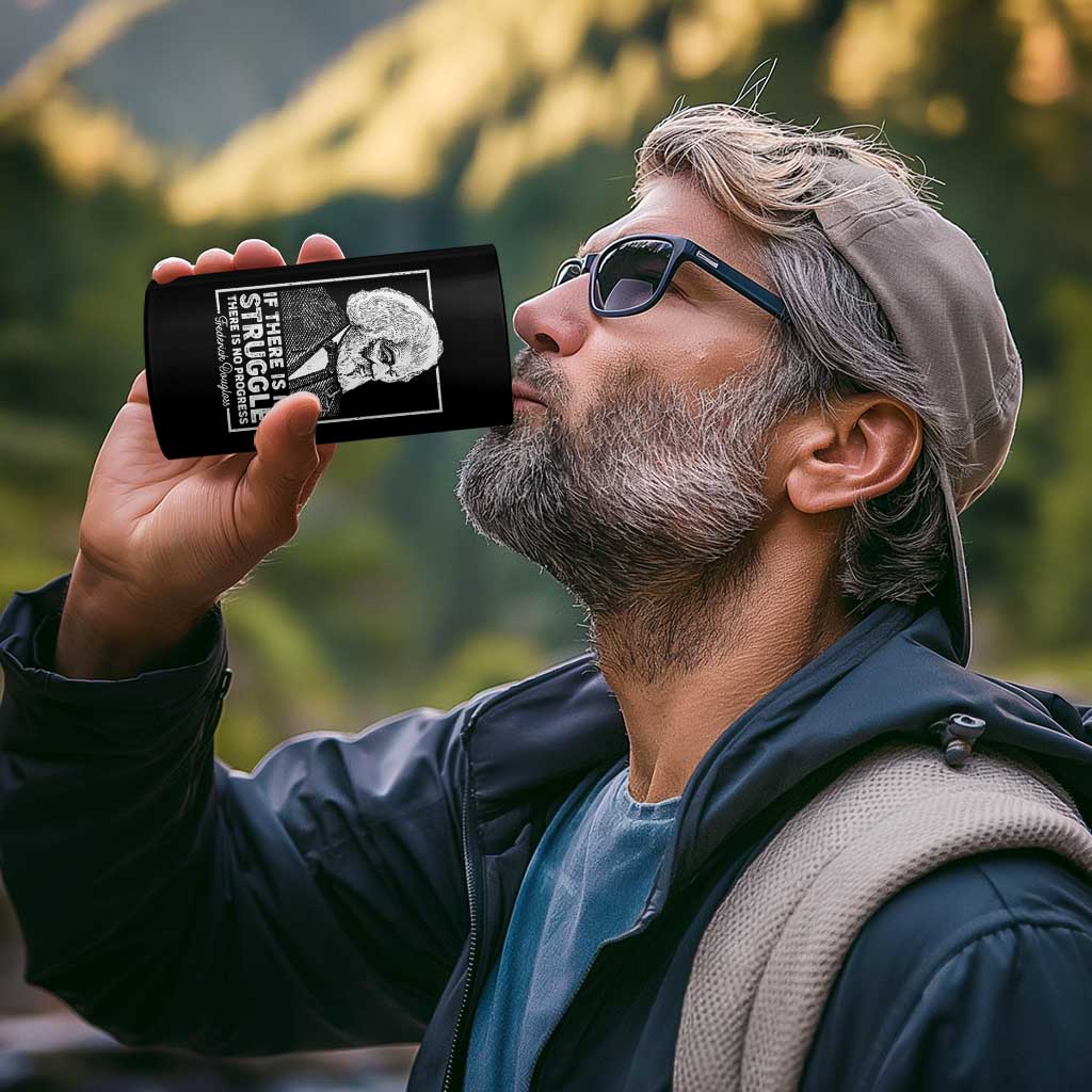 Frederick Douglass 4 in 1 Can Cooler Tumbler If There Is No Struggle There Is No Progress Black History Month