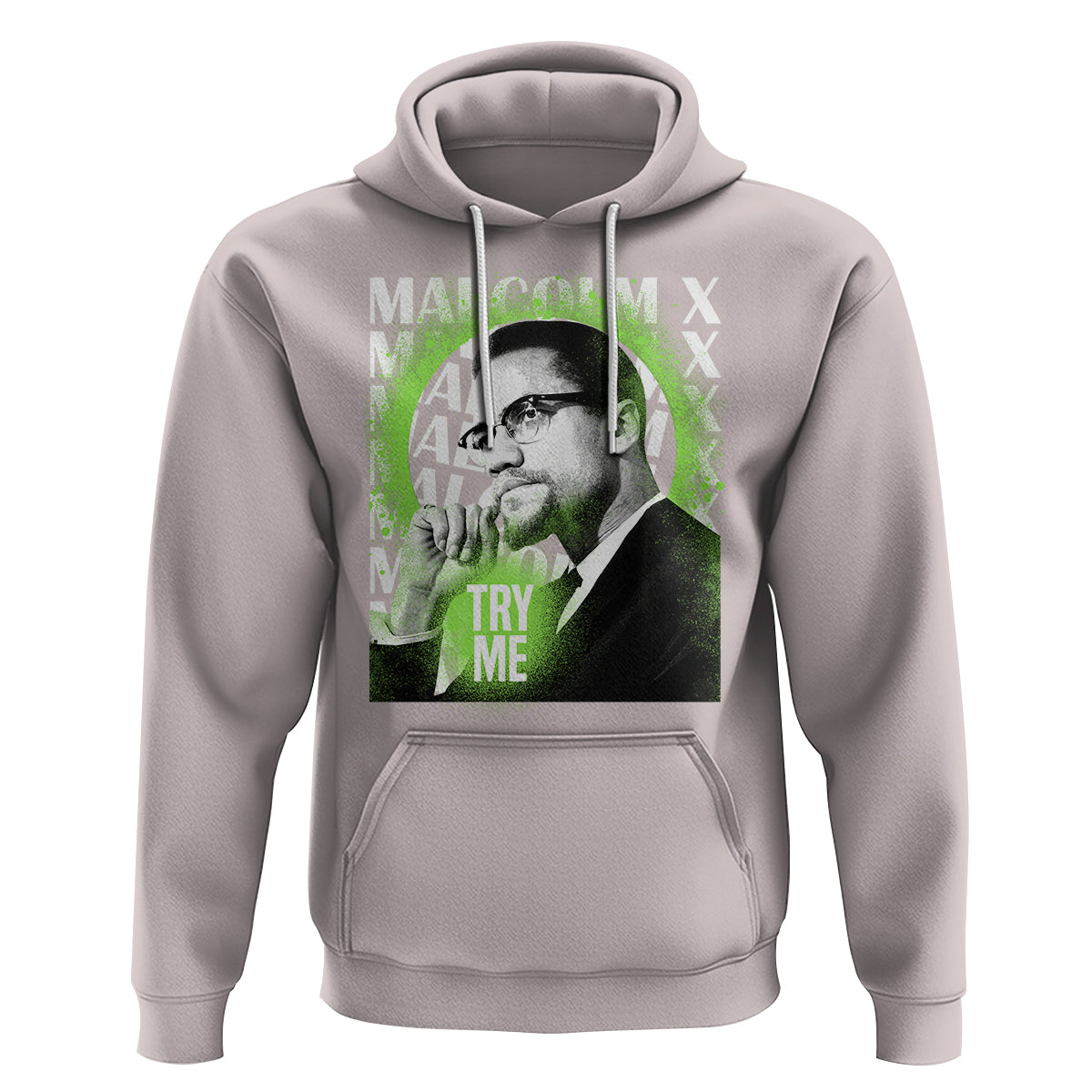 Malcolm X Hoodie Try Me Aesthetic Art Black History Month - Wonder Print Shop