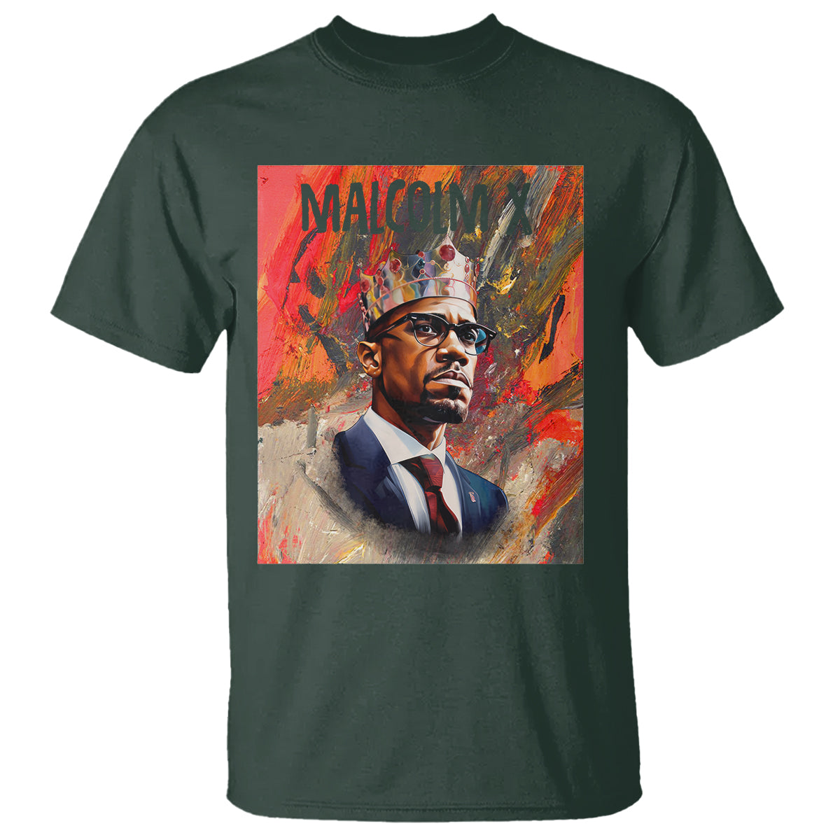 Malcolm X T Shirt King Hip Hop Aesthetic Art Black History Month - Wonder Print Shop