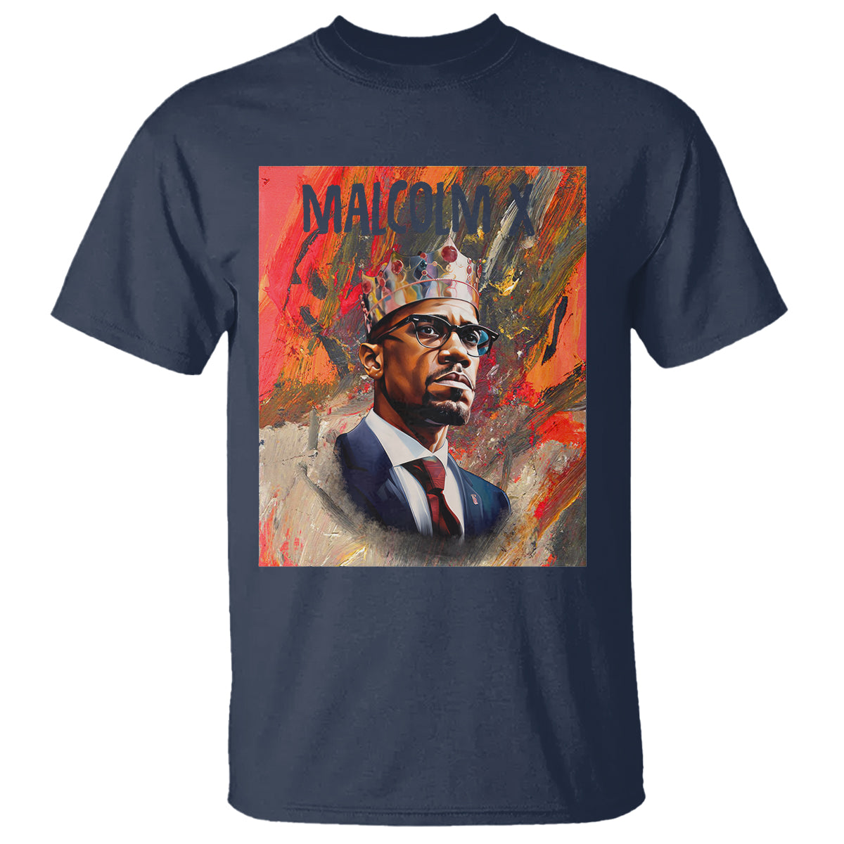 Malcolm X T Shirt King Hip Hop Aesthetic Art Black History Month - Wonder Print Shop