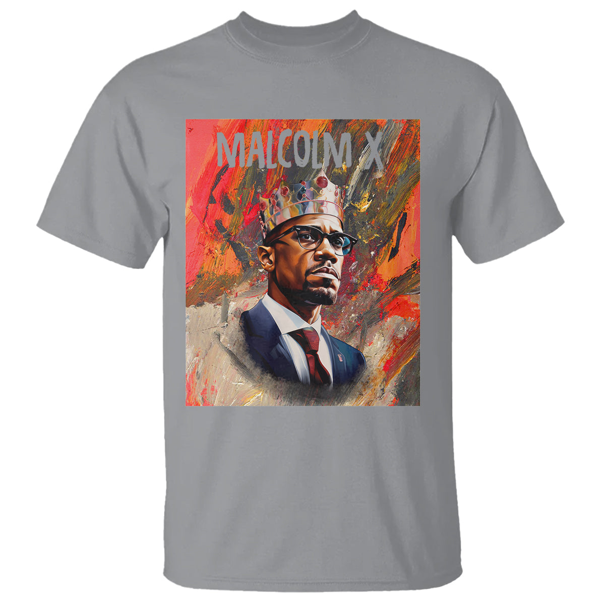 Malcolm X T Shirt King Hip Hop Aesthetic Art Black History Month - Wonder Print Shop