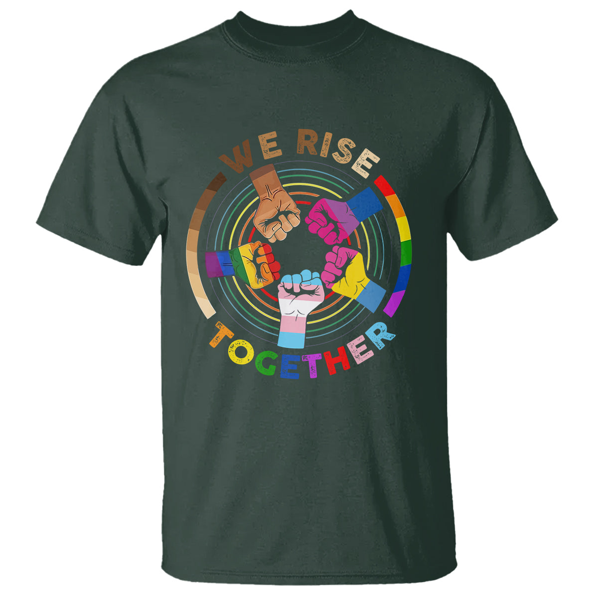 Black History Month T Shirt We Rise Together Equality Awesome Melanin LGBT - Wonder Print Shop