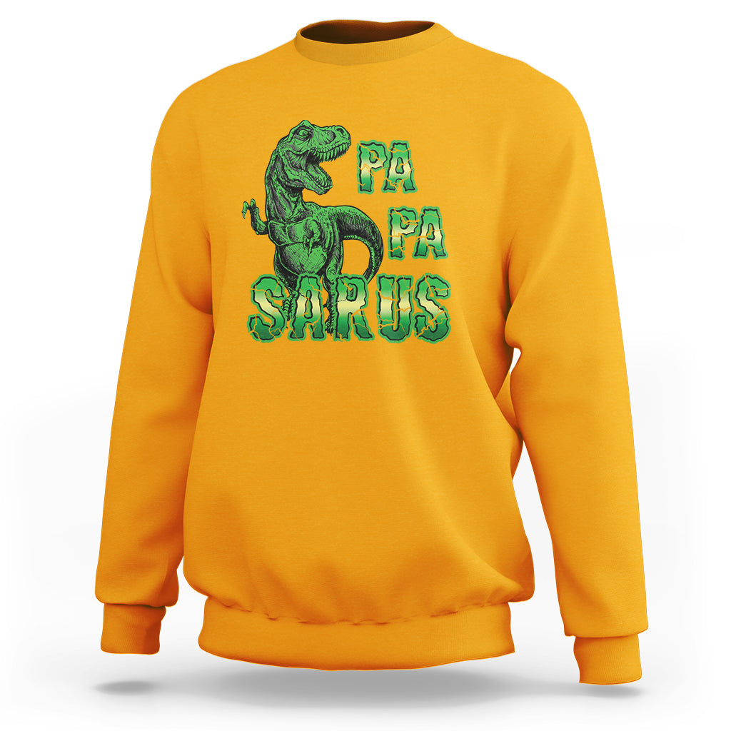 Papasaurus Funny Dinosaur Father's Day Sweatshirt - Wonder Print Shop