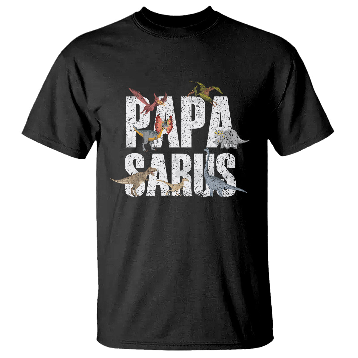 Papasaurus Funny Dinosaur Father's Day T Shirt - Wonder Print Shop
