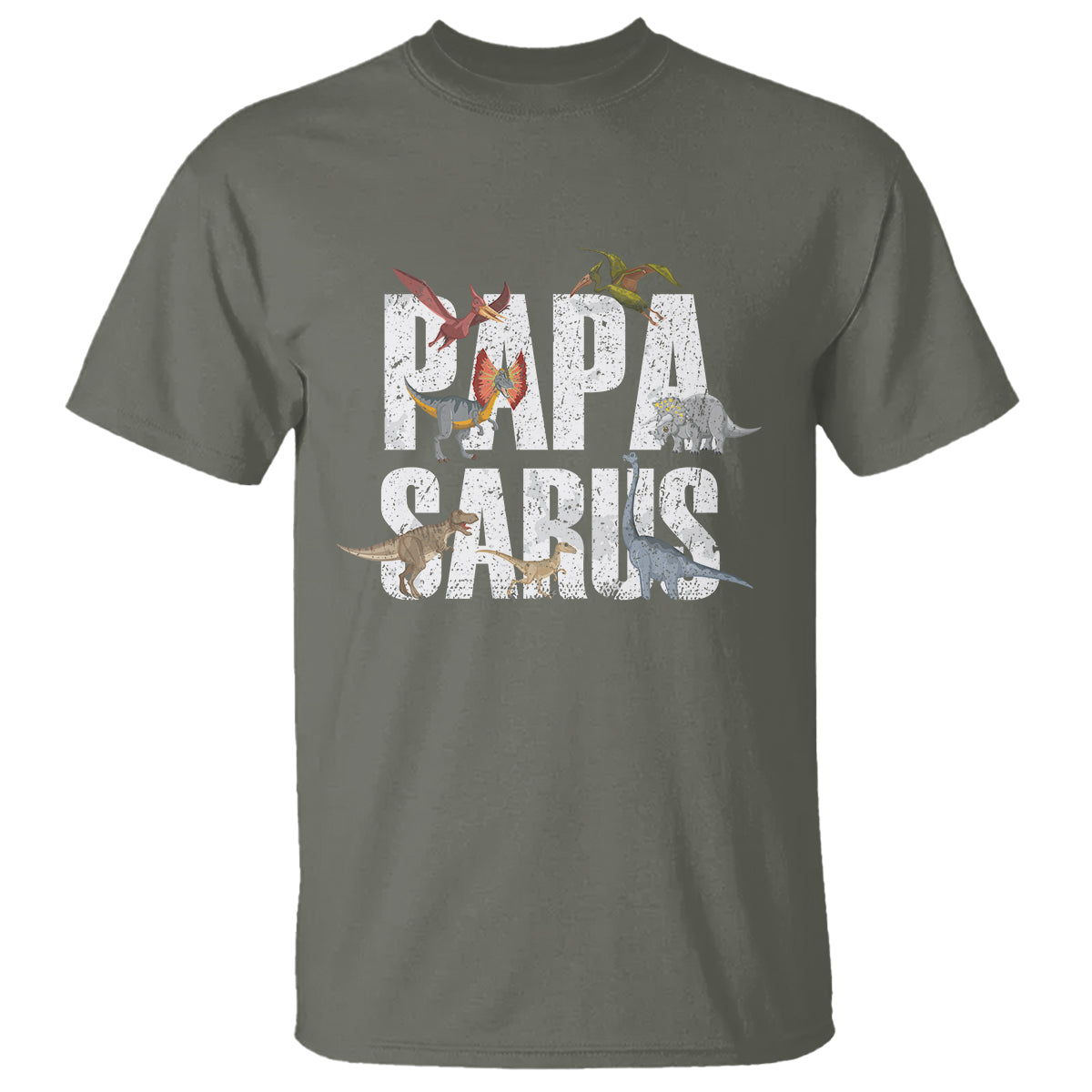 Papasaurus Funny Dinosaur Father's Day T Shirt - Wonder Print Shop
