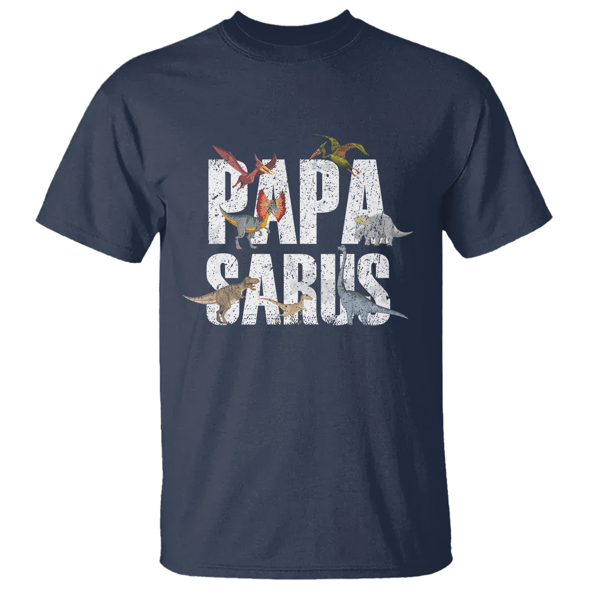 Papasaurus Funny Dinosaur Father's Day T Shirt - Wonder Print Shop