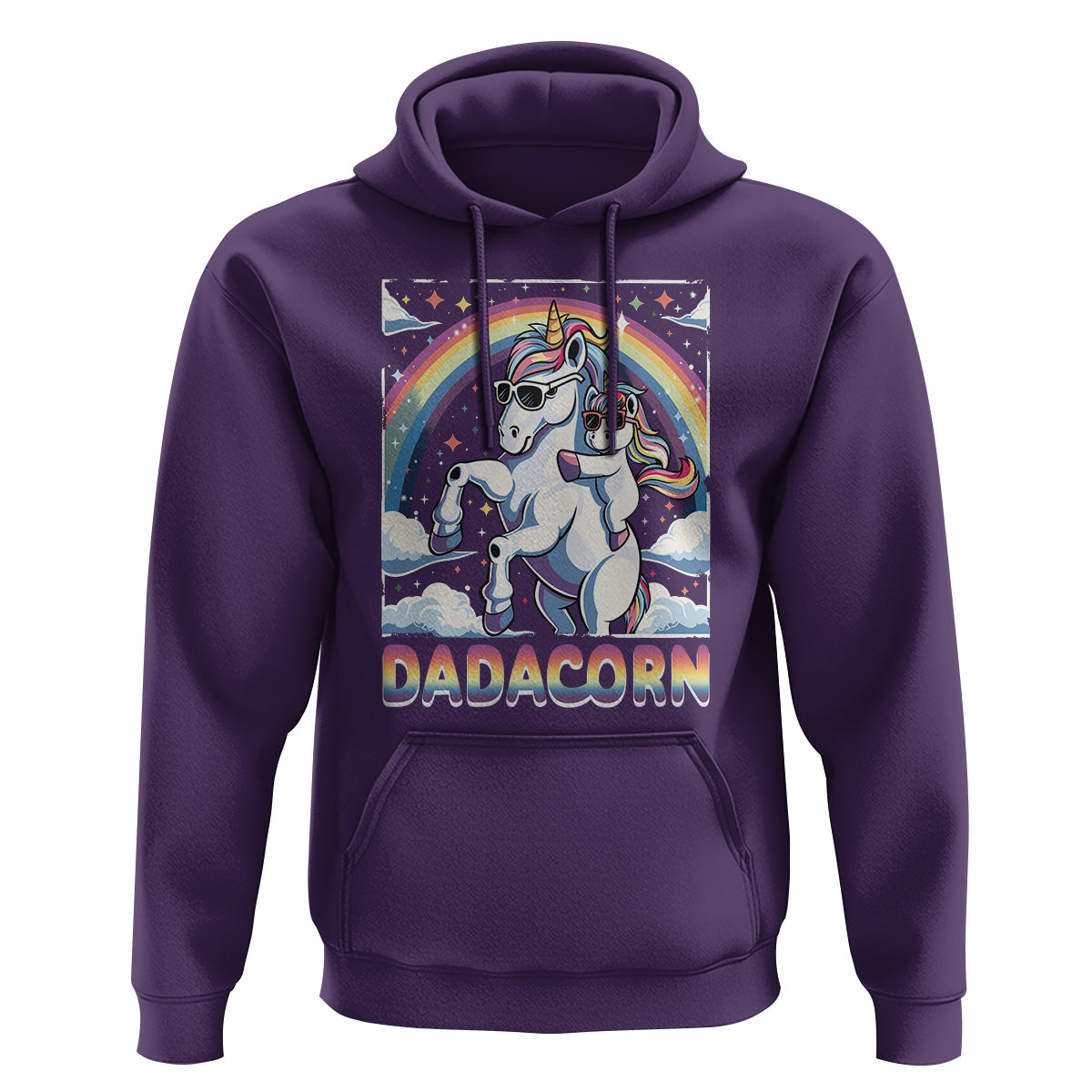 Dadacorn Funny Unicorn Father's Day Hoodie - Wonder Print Shop