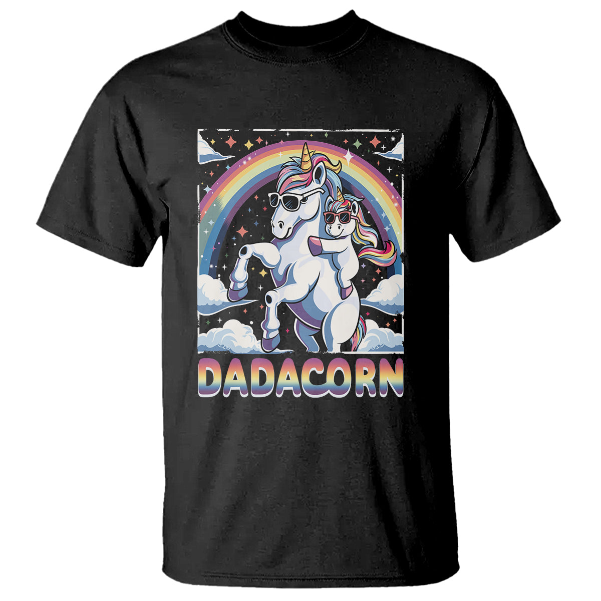 Dadacorn Funny Unicorn Father's Day T Shirt - Wonder Print Shop