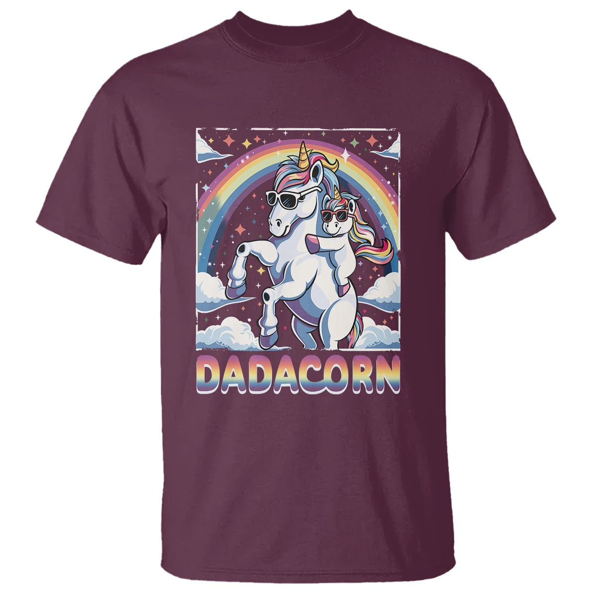 Dadacorn Funny Unicorn Father's Day T Shirt - Wonder Print Shop
