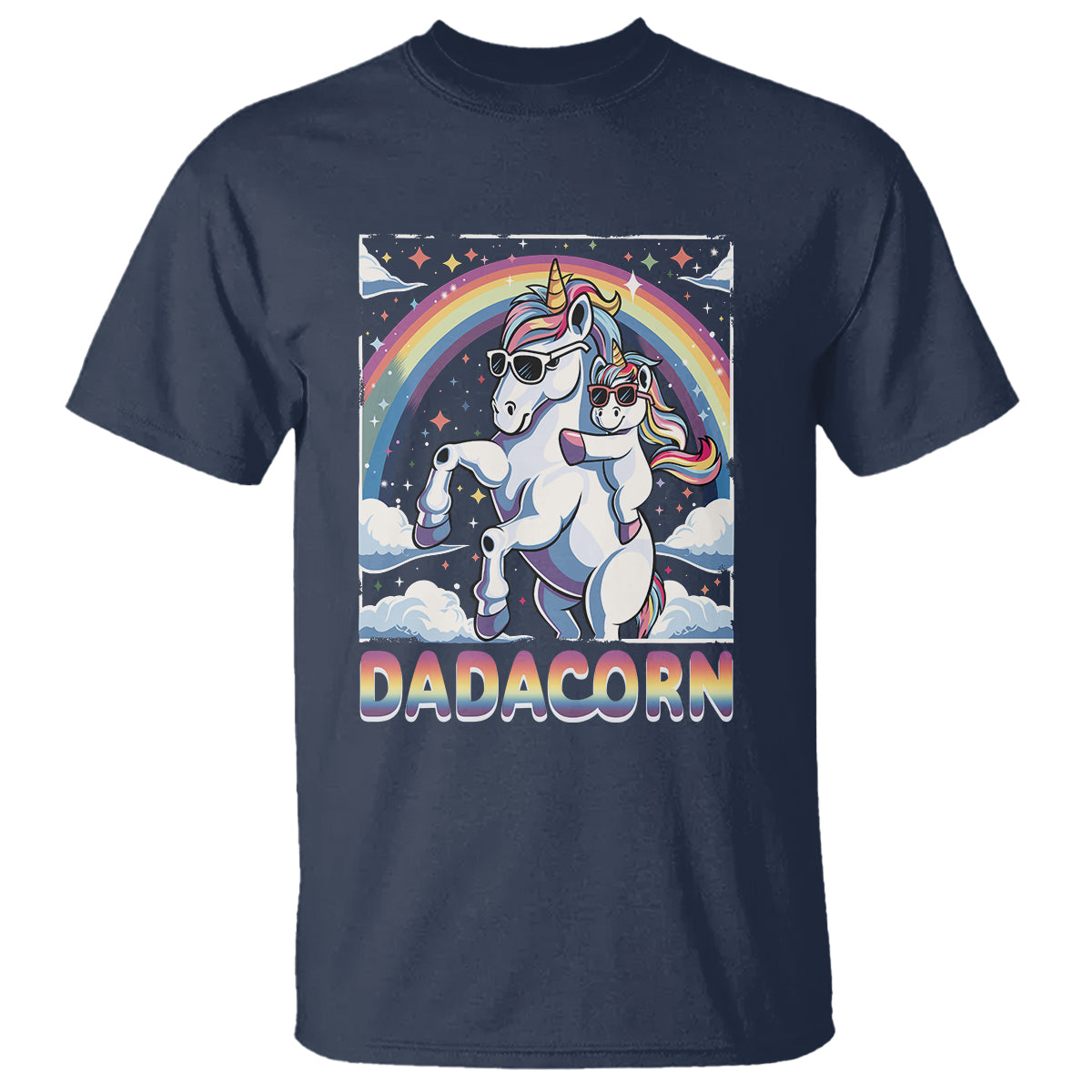 Dadacorn Funny Unicorn Father's Day T Shirt - Wonder Print Shop