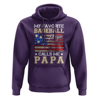 Baseball Dad Hoodie My Favorite Baseball Player Calls Me Papa Father's Day - Wonder Print Shop