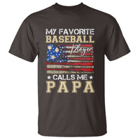 Baseball Dad T Shirt My Favorite Baseball Player Calls Me Papa Father's Day - Wonder Print Shop