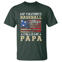 Baseball Dad T Shirt My Favorite Baseball Player Calls Me Papa Father's Day - Wonder Print Shop