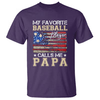Baseball Dad T Shirt My Favorite Baseball Player Calls Me Papa Father's Day - Wonder Print Shop
