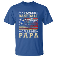 Baseball Dad T Shirt My Favorite Baseball Player Calls Me Papa Father's Day - Wonder Print Shop