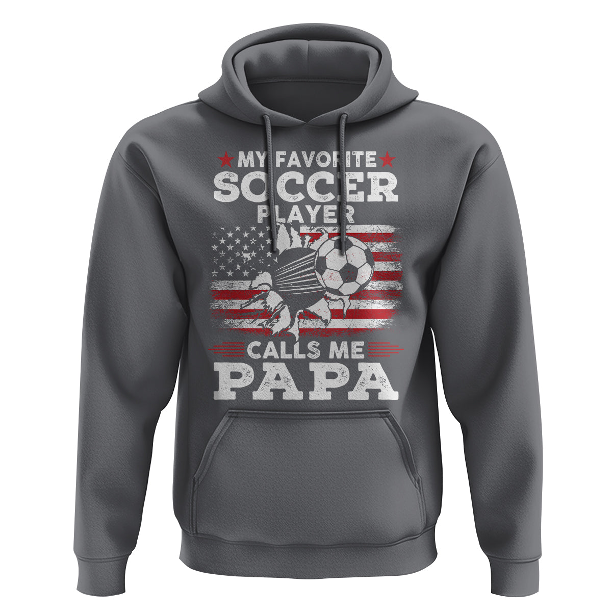 Soccer Dad Hoodie My Favorite Soccer Player Calls Me Papa Father's Day - Wonder Print Shop