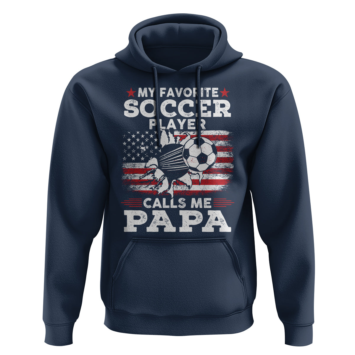 Soccer Dad Hoodie My Favorite Soccer Player Calls Me Papa Father's Day - Wonder Print Shop