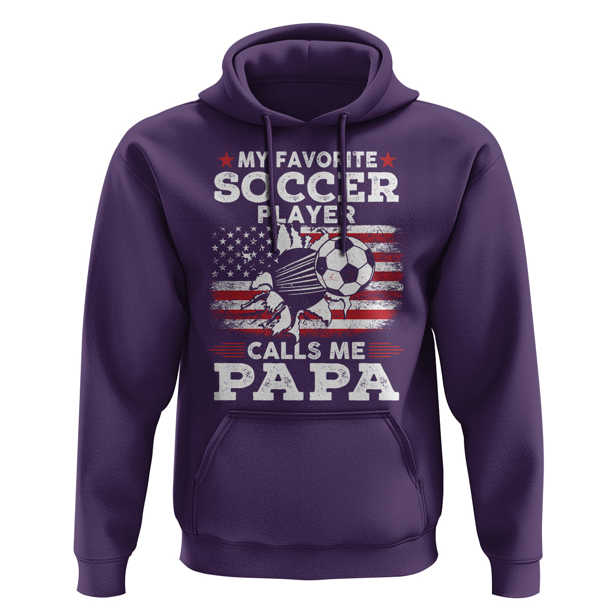 Soccer Dad Hoodie My Favorite Soccer Player Calls Me Papa Father's Day - Wonder Print Shop