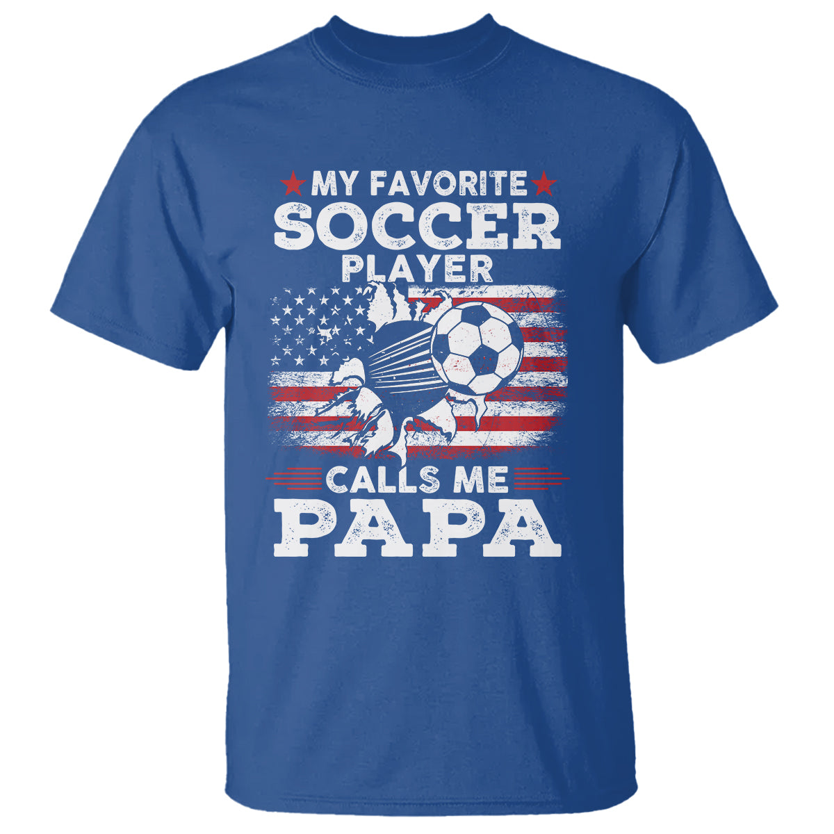 Soccer Dad T Shirt My Favorite Soccer Player Calls Me Papa Father's Day - Wonder Print Shop