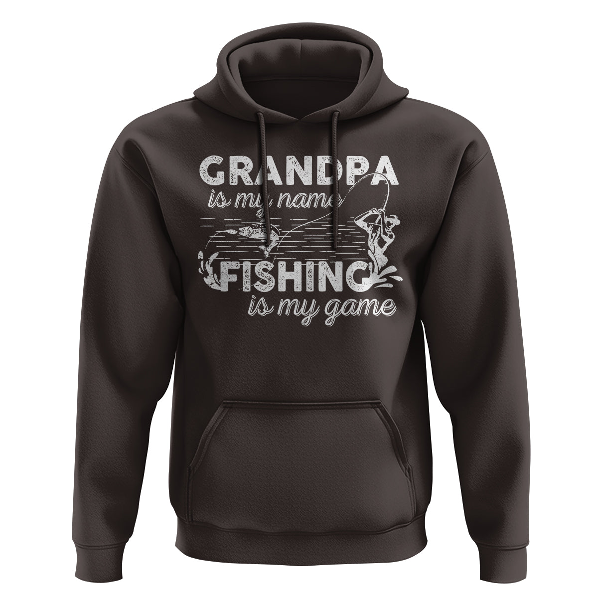 Funny Grandpa Fishing Hoodie Grandpa is My Name Fishing is My Game Father's Day - Wonder Print Shop
