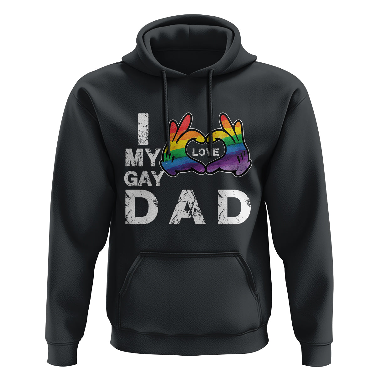 Father's Day LGBT Pride Hoodie I Love My Gay Dad - Wonder Print Shop