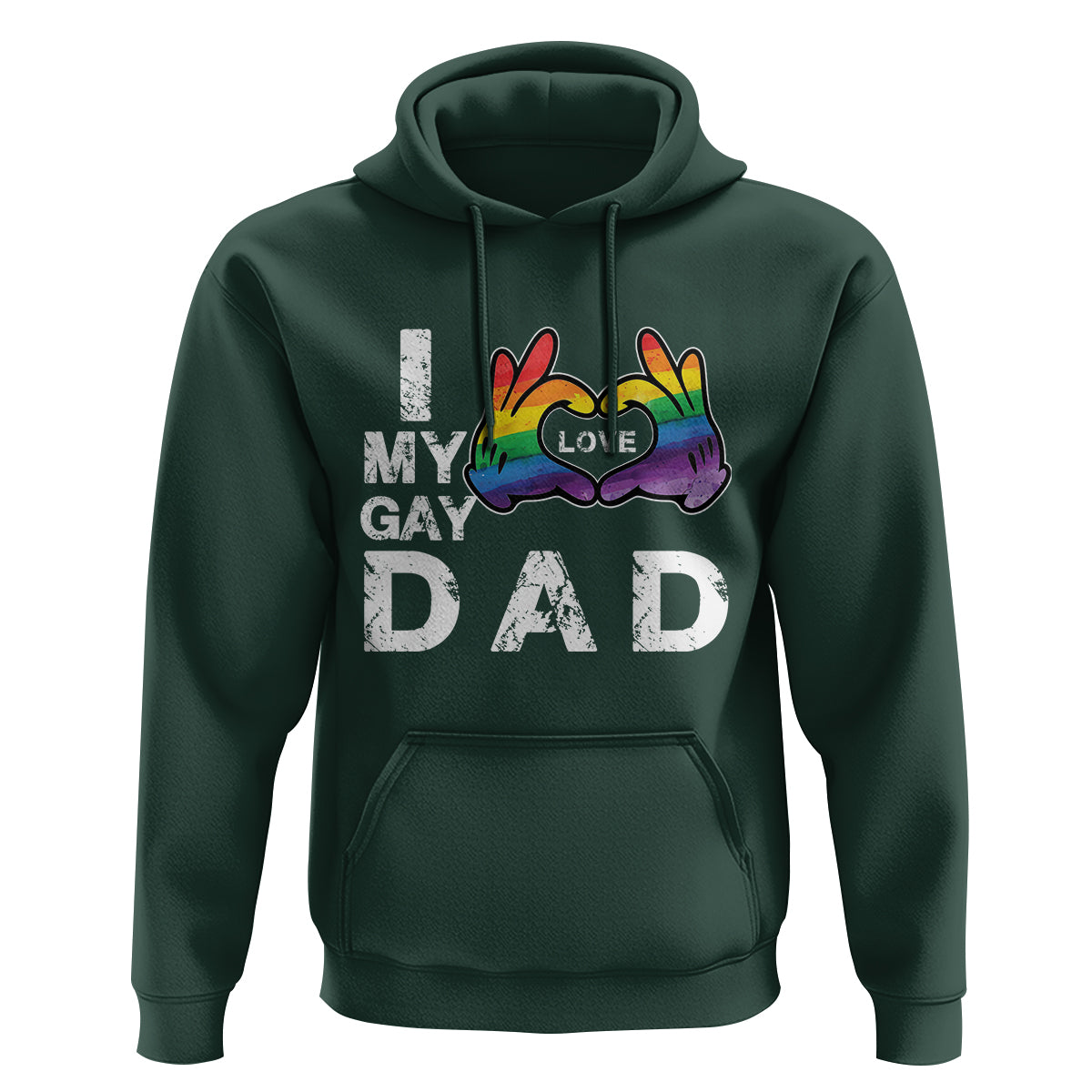 Father's Day LGBT Pride Hoodie I Love My Gay Dad - Wonder Print Shop