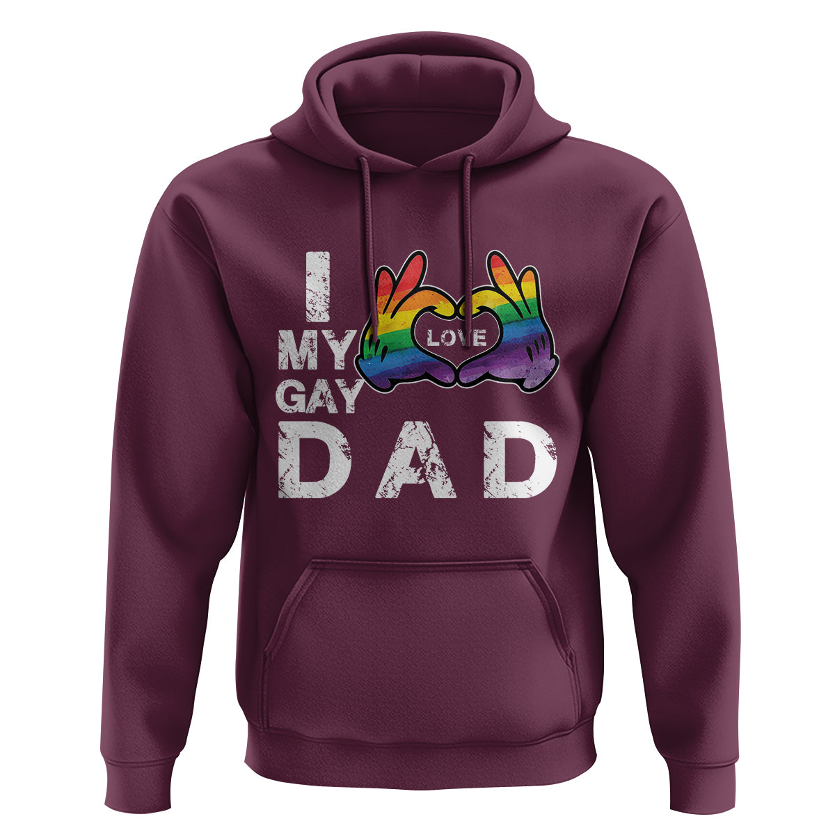 Father's Day LGBT Pride Hoodie I Love My Gay Dad - Wonder Print Shop