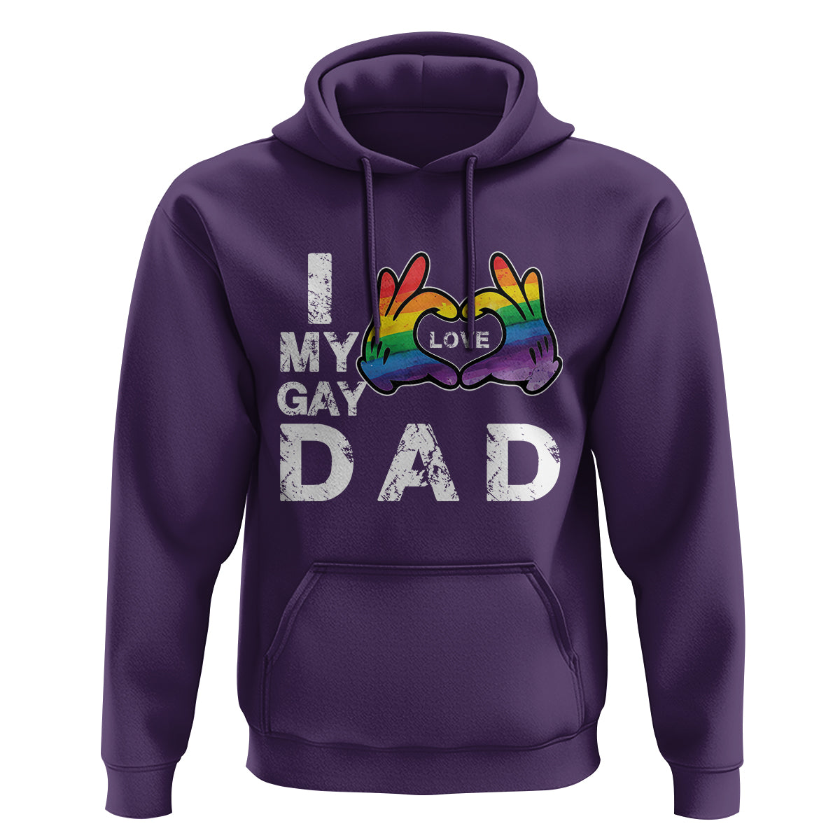 Father's Day LGBT Pride Hoodie I Love My Gay Dad - Wonder Print Shop