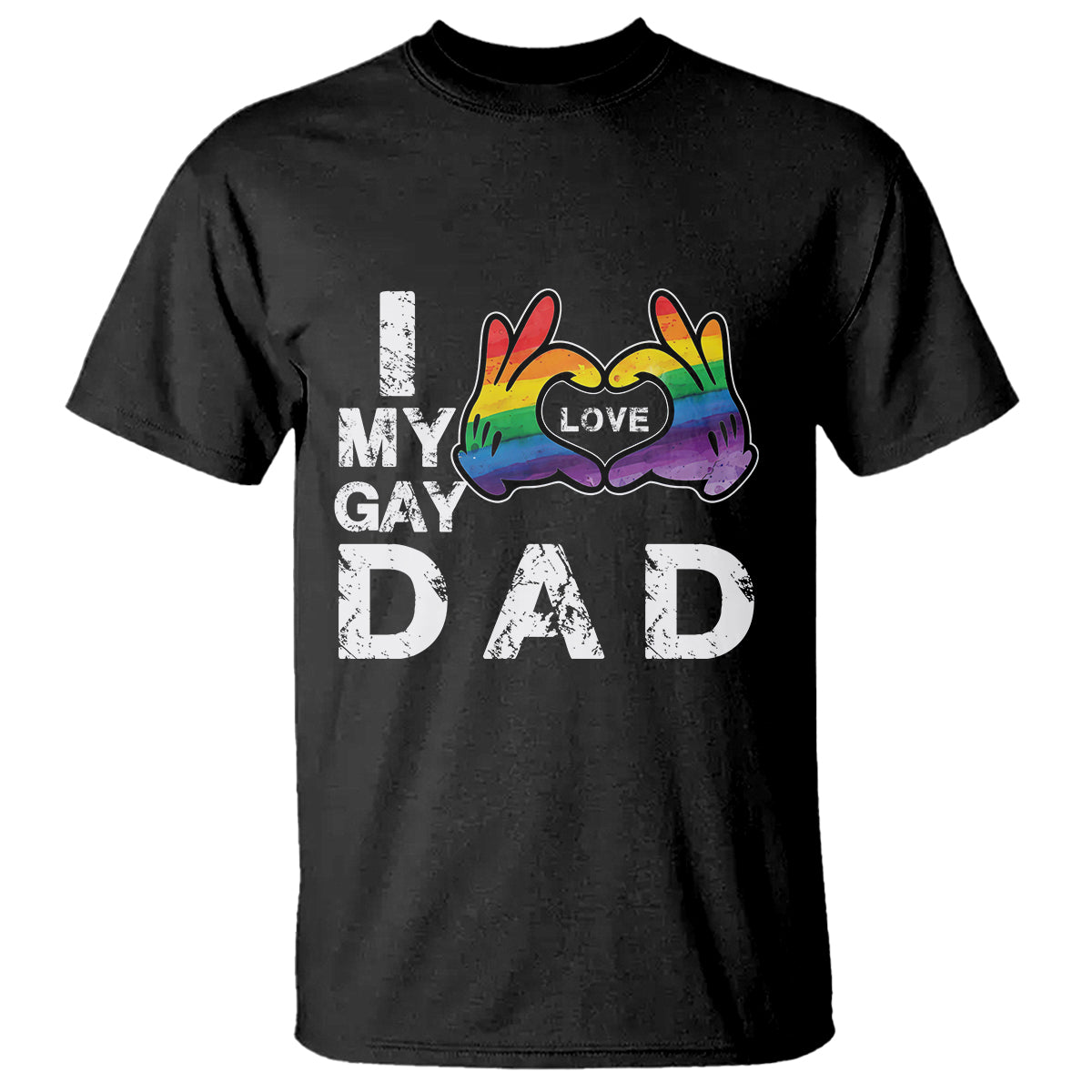 Father's Day LGBT Pride T Shirt I Love My Gay Dad - Wonder Print Shop