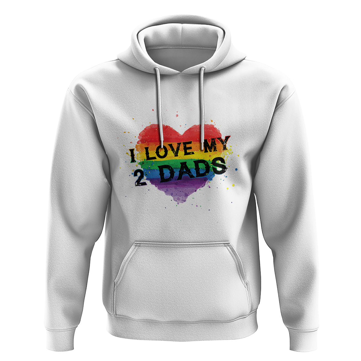 Father's Day LGBT Pride Hoodie I Love My Two Dads - Wonder Print Shop