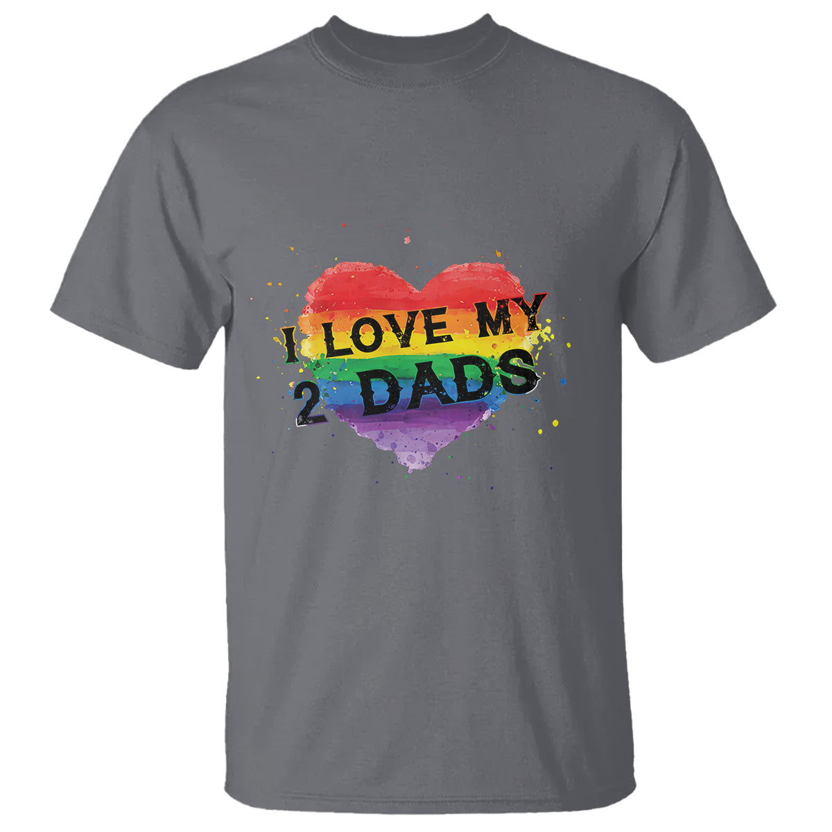 Father's Day LGBT Pride T Shirt I Love My Two Dads - Wonder Print Shop