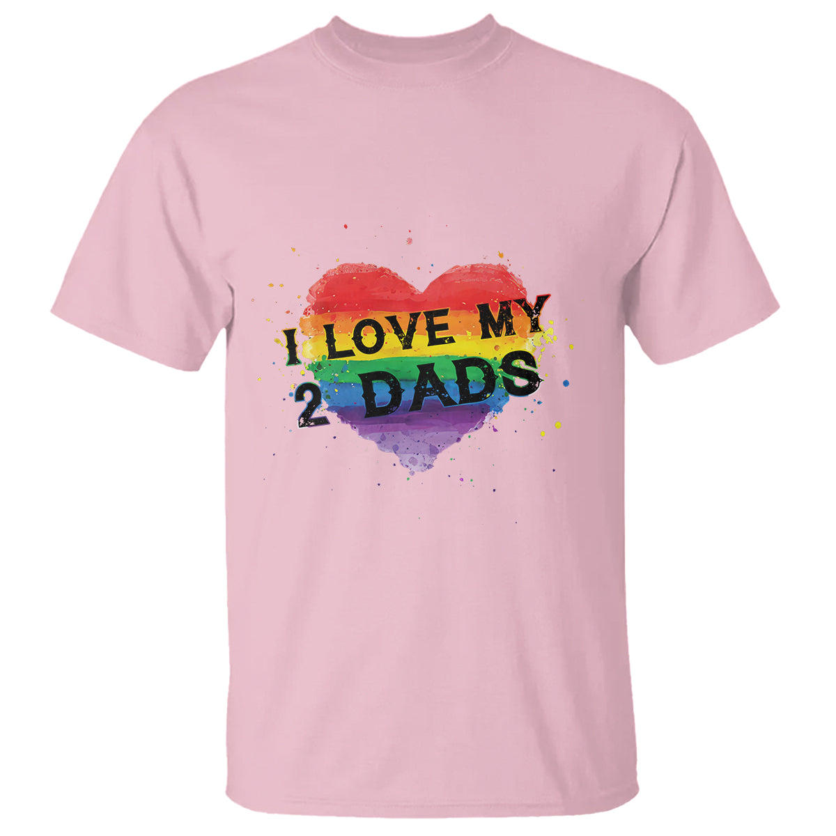 Father's Day LGBT Pride T Shirt I Love My Two Dads - Wonder Print Shop