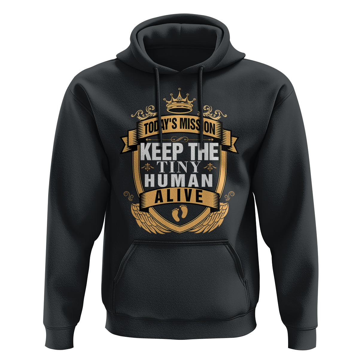 Funny New Dad Hoodie Today's Mission Keep The Tiny Human Alive First Time Father's Day - Wonder Print Shop