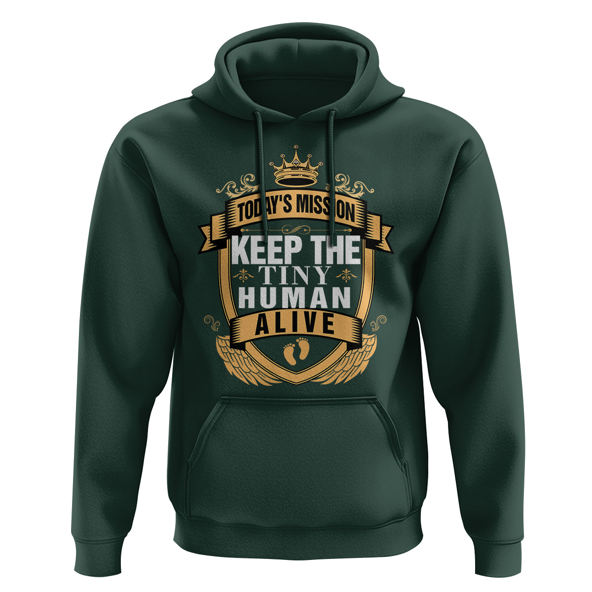 Funny New Dad Hoodie Today's Mission Keep The Tiny Human Alive First Time Father's Day - Wonder Print Shop