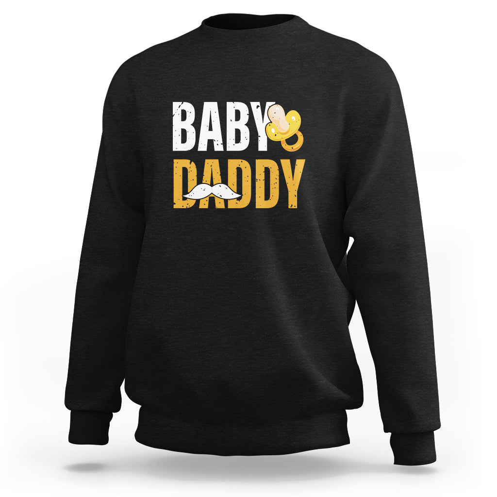 Funny New Dad Sweatshirt Baby Daddy First Time Father's Day - Wonder Print Shop