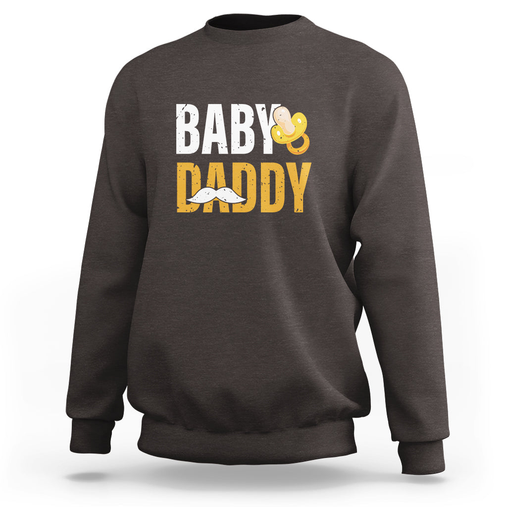 Funny New Dad Sweatshirt Baby Daddy First Time Father's Day - Wonder Print Shop