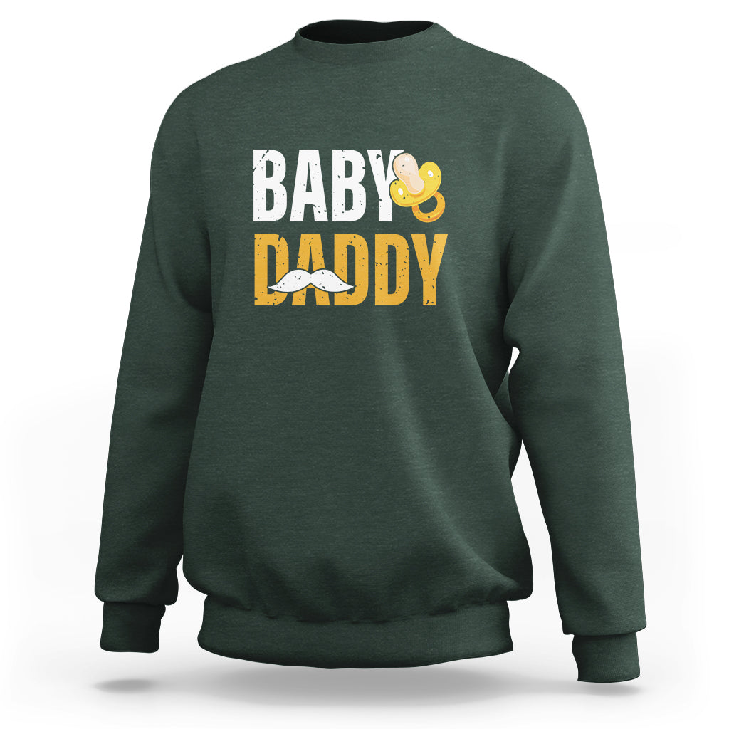 Funny New Dad Sweatshirt Baby Daddy First Time Father's Day - Wonder Print Shop