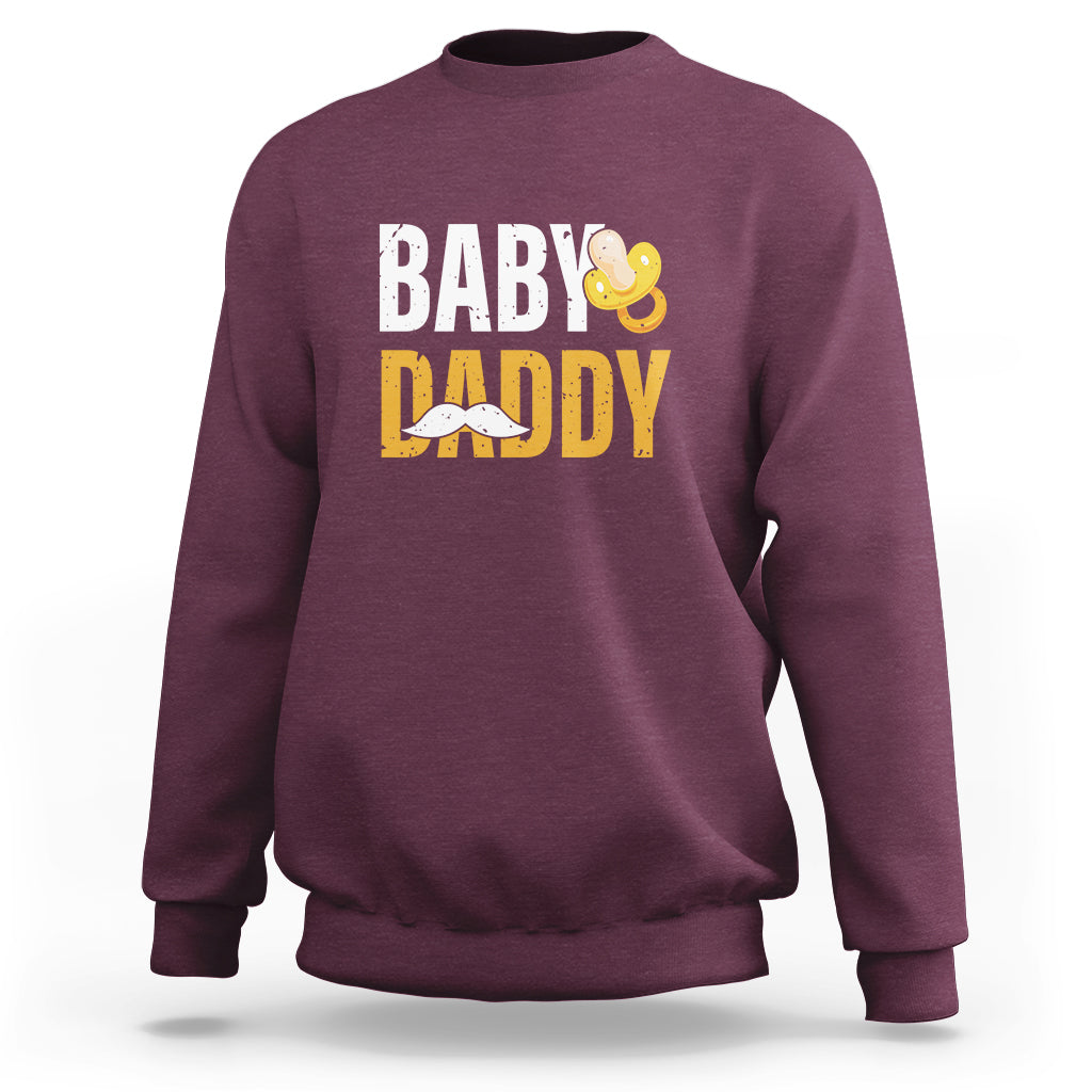 Funny New Dad Sweatshirt Baby Daddy First Time Father's Day - Wonder Print Shop