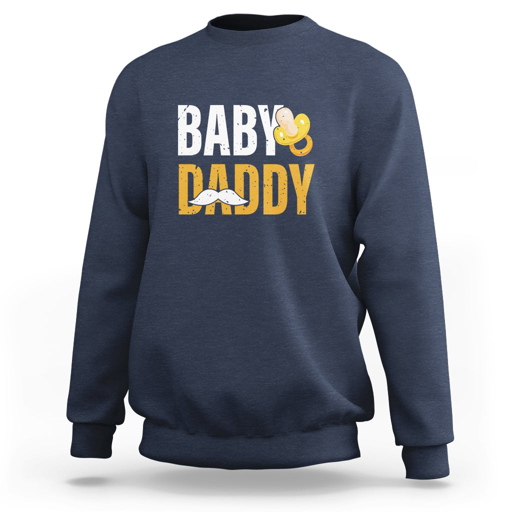 Funny New Dad Sweatshirt Baby Daddy First Time Father's Day - Wonder Print Shop