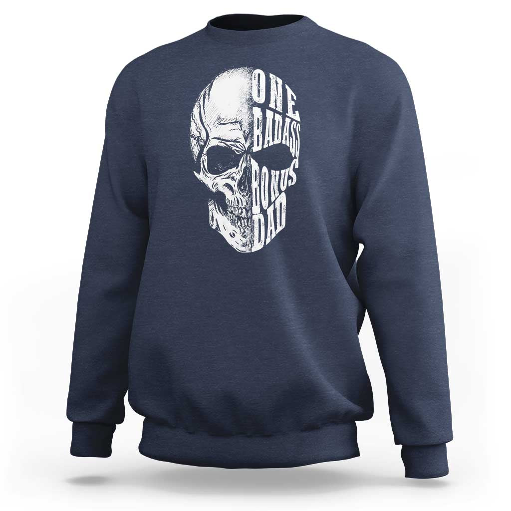 Father's Day Sweatshirt One Badass Bonus Dad Skull - Wonder Print Shop