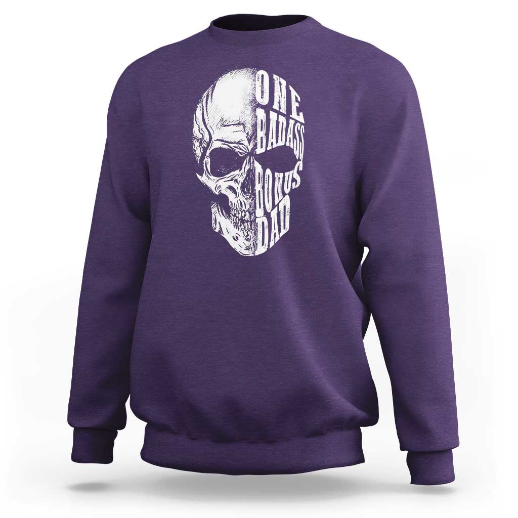 Father's Day Sweatshirt One Badass Bonus Dad Skull - Wonder Print Shop