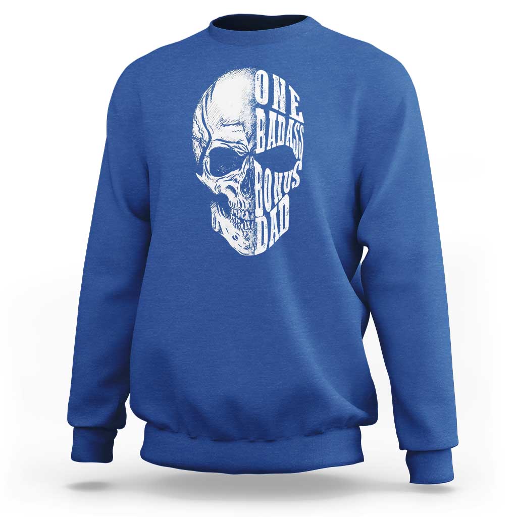 Father's Day Sweatshirt One Badass Bonus Dad Skull - Wonder Print Shop