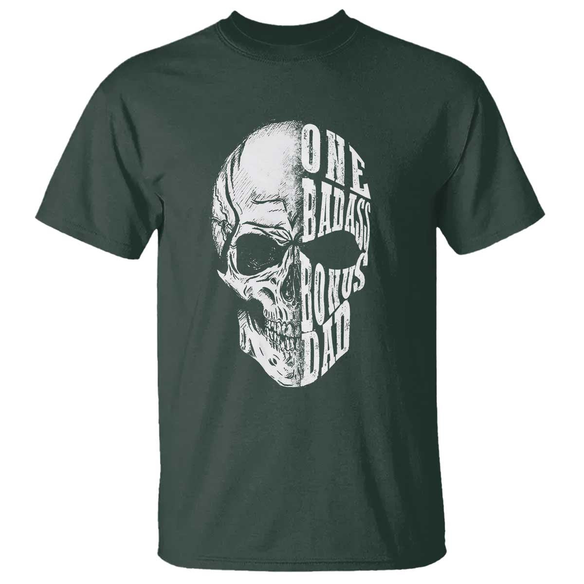 Father's Day T Shirt One Badass Bonus Dad Skull - Wonder Print Shop
